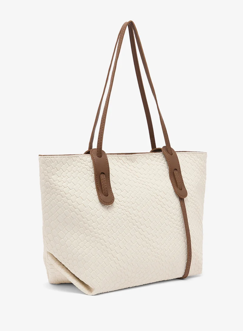 ايلا Woven Textured Tote Bag With Handle